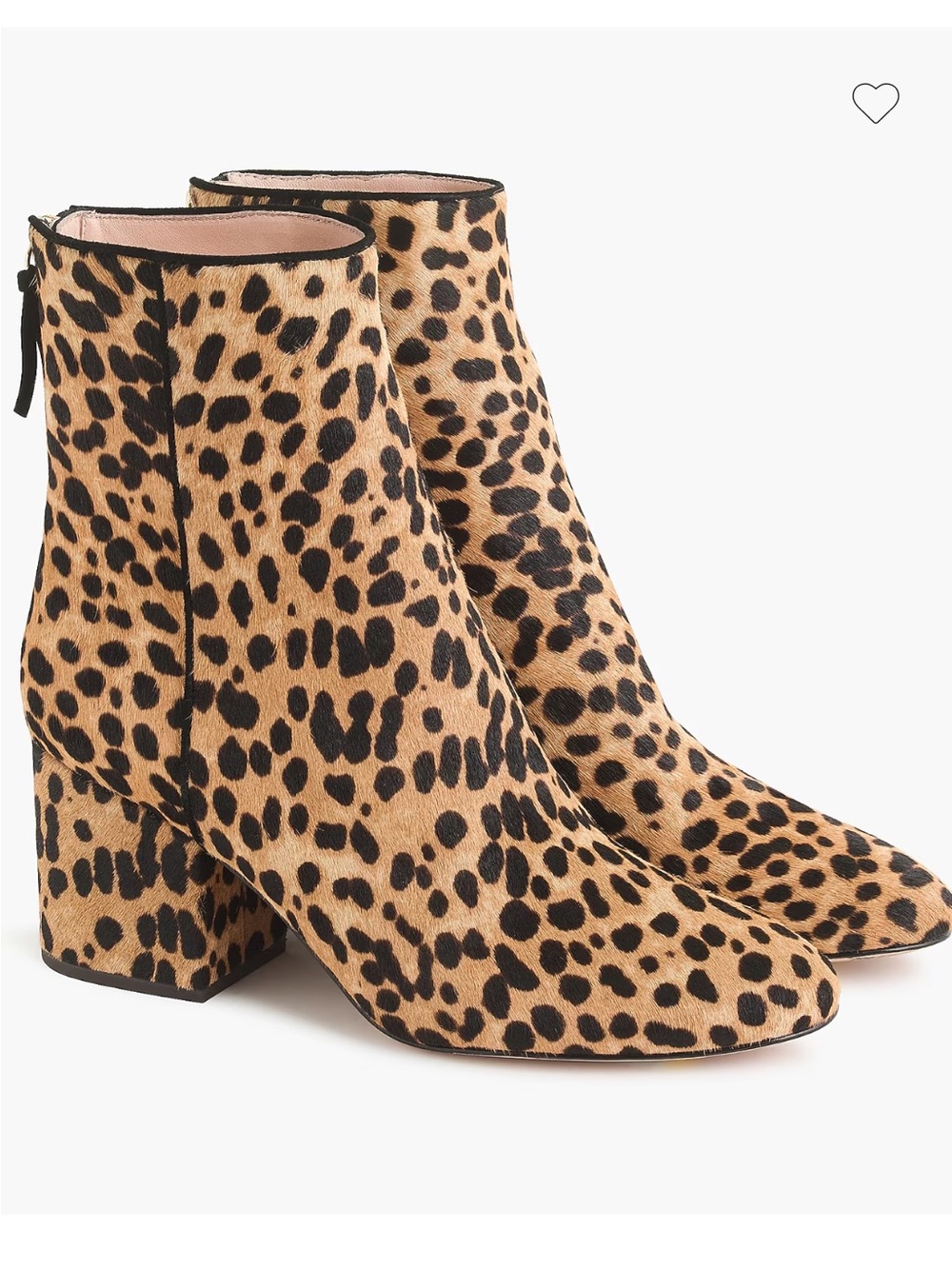 J Crew Sadie Leopard Pony Hair Ankle Boots Size 8